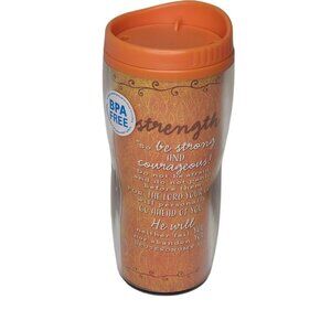 Lighthouse Christian Products Tumbler Mug Strength Deuteronomy 31:6 Bible Verse